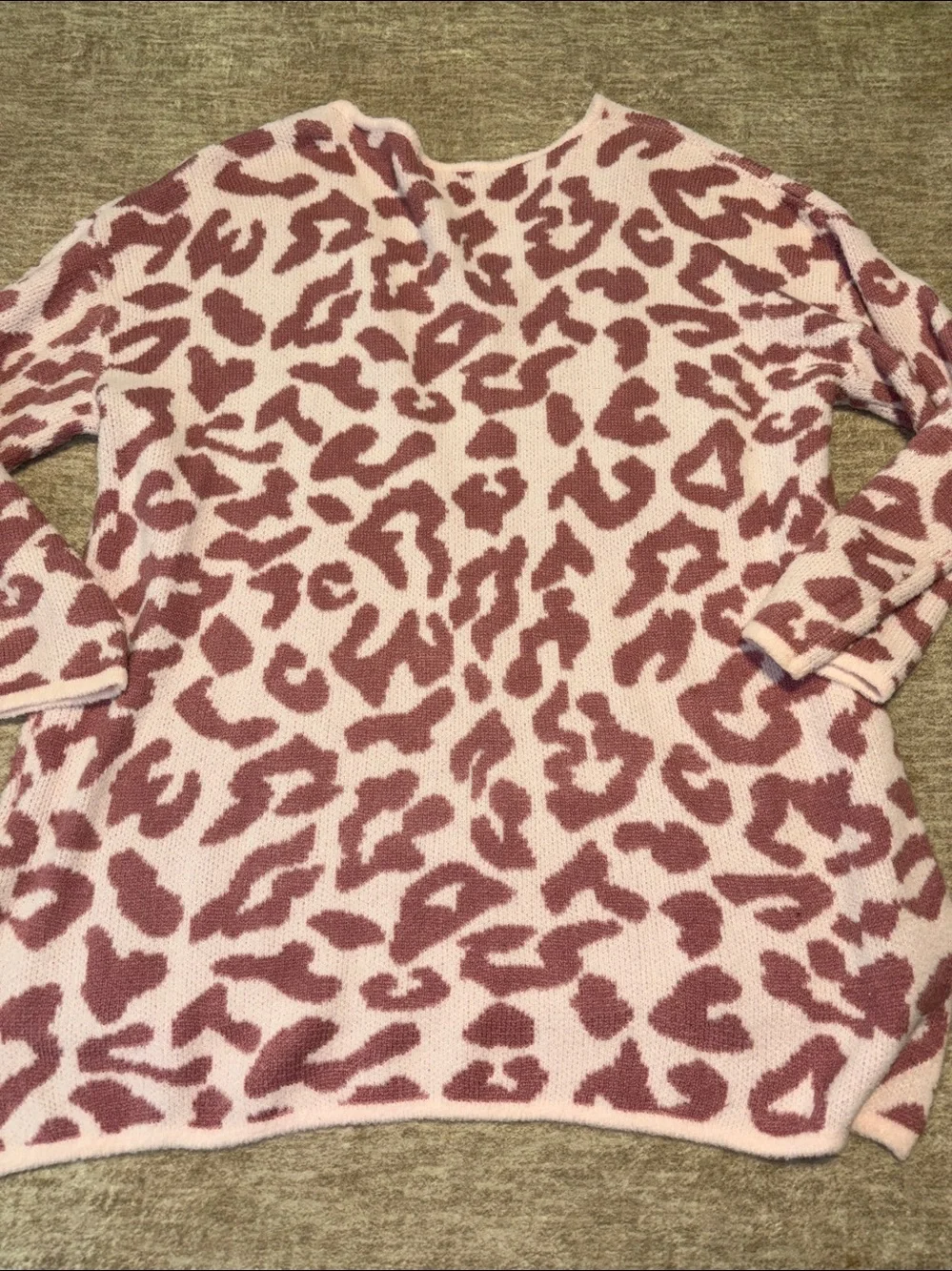 1X oversized Pink leopard cheetah print cozy soft sweater JODIFL 2x 3x light